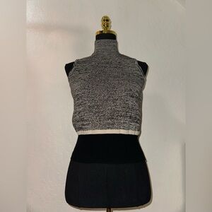 Dressbarn Charcoal and Light Gray Knit Top